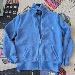 Polo Ralph Lauren Blue Cotton Full Zip Sweater